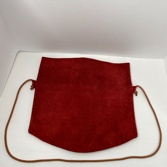 Maslinda Designs Red Leather Suede Purse Satchel - Picture 3 of 7